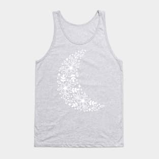 White (negative Space) Floral Moon Tank Top